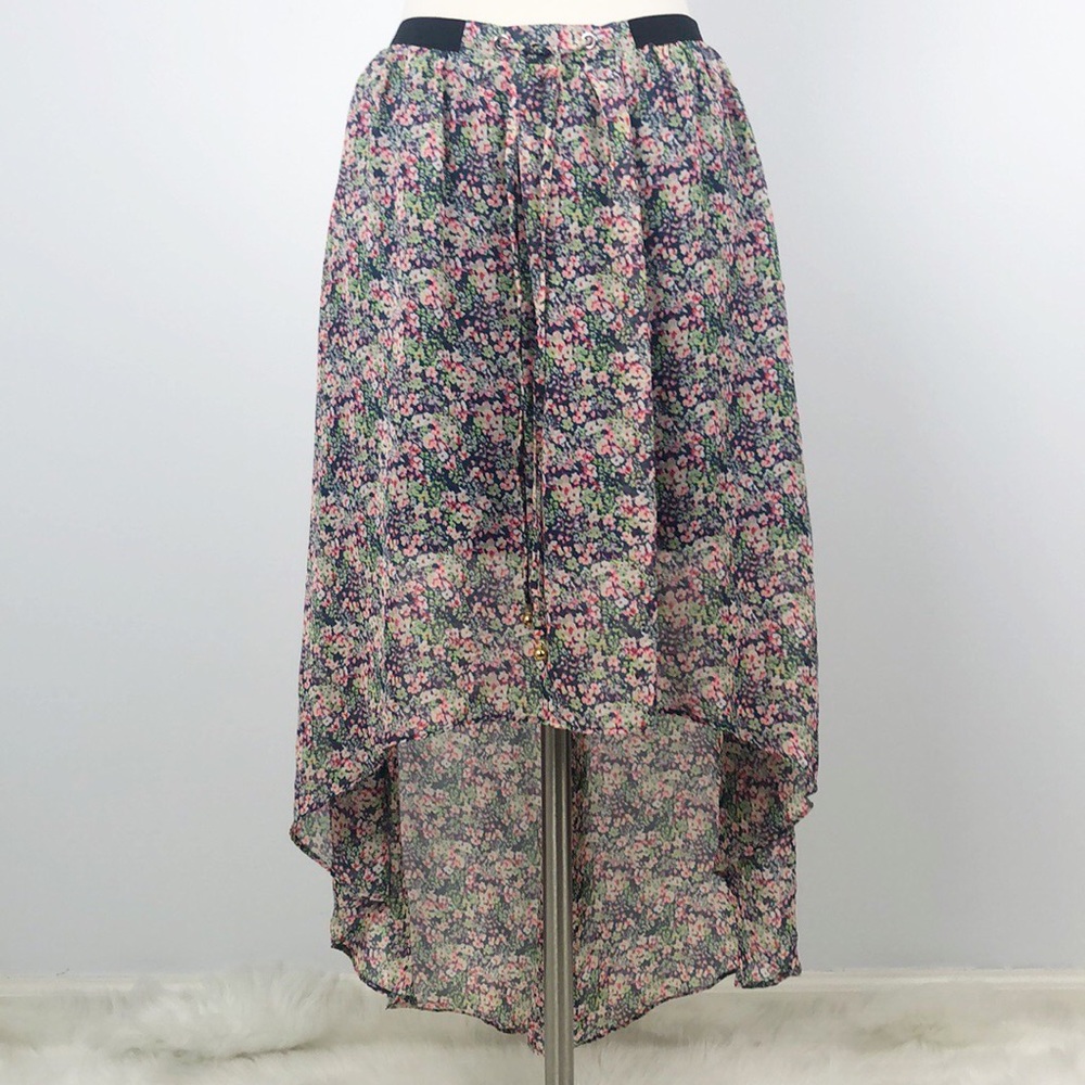Asymetrical Skirt Floral Lightweight Small Hi-Low Small